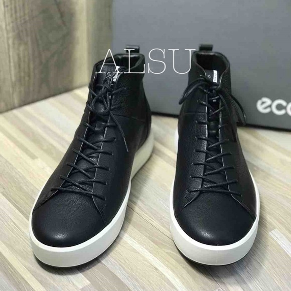 NWT ECCO Soft 8 High Top Leather Black AUTHENTIC - Picture 3 of 8